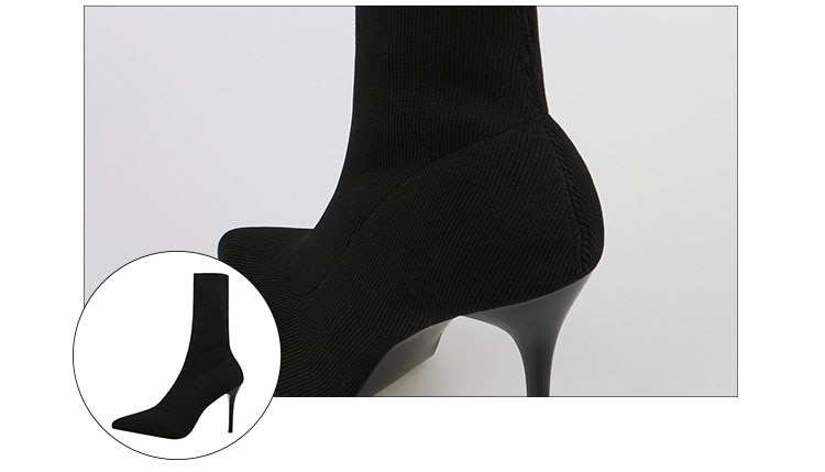 Women's Sock Style High Heel Boots