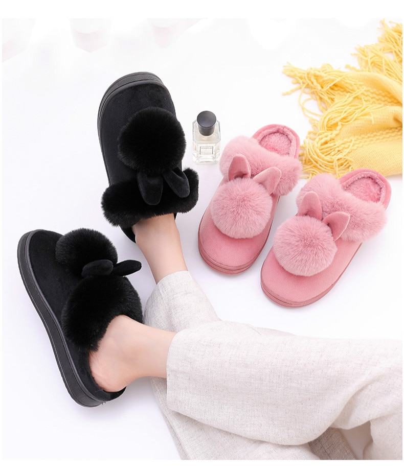 Women's Home Slippers with Rabbit Ears