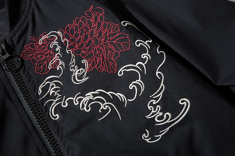 Men's Bomber Jacket with Chinese Dragon Embroidery
